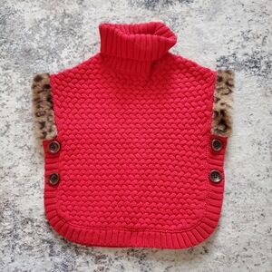 Aspen Kids Red Knit Poncho